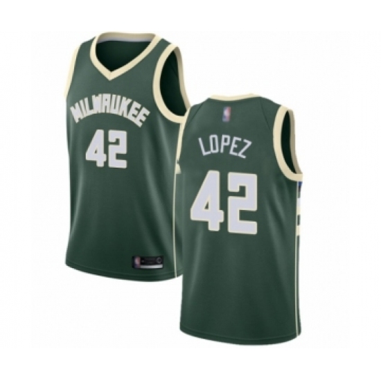 Youth Milwaukee Bucks #42 Robin Lopez Swingman Green Basketball Jersey - Icon Edition - Ujersey