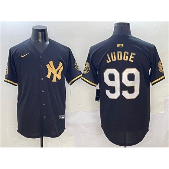 Men's New York Yankees #99 Aaron Judge Black Gold With Limited Stitched Baseball Jersey - Ujersey
