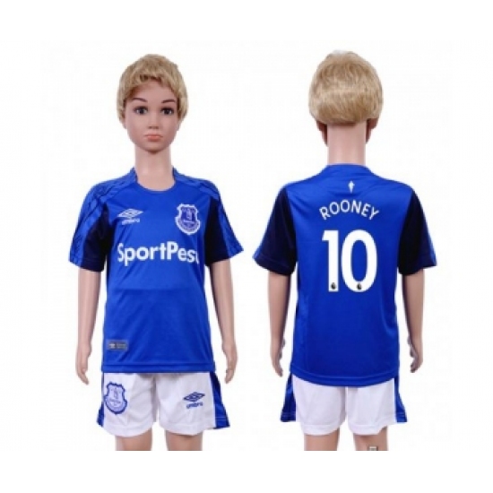 Everton #10 Rooney Home Kid Soccer Club Jersey