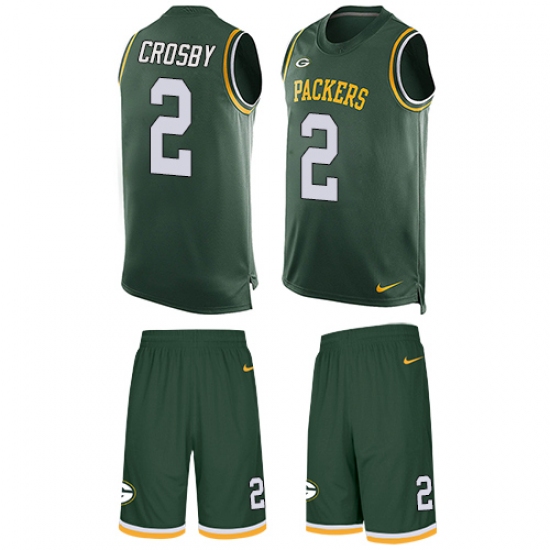 Men's Nike Green Bay Packers #2 Mason Crosby Limited Green Tank Top Suit NFL Jersey - Ujersey