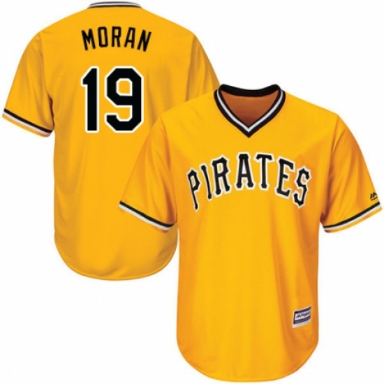 Youth Majestic Pittsburgh Pirates #19 Colin Moran Authentic Gold Alternate Cool Base MLB Jersey - Ujersey