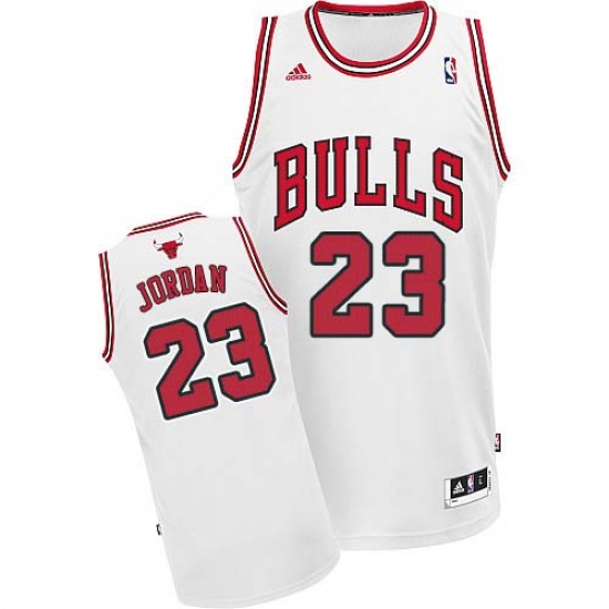 Youth Adidas Chicago Bulls #23 Michael Jordan Swingman White Home NBA Jersey - Ujersey