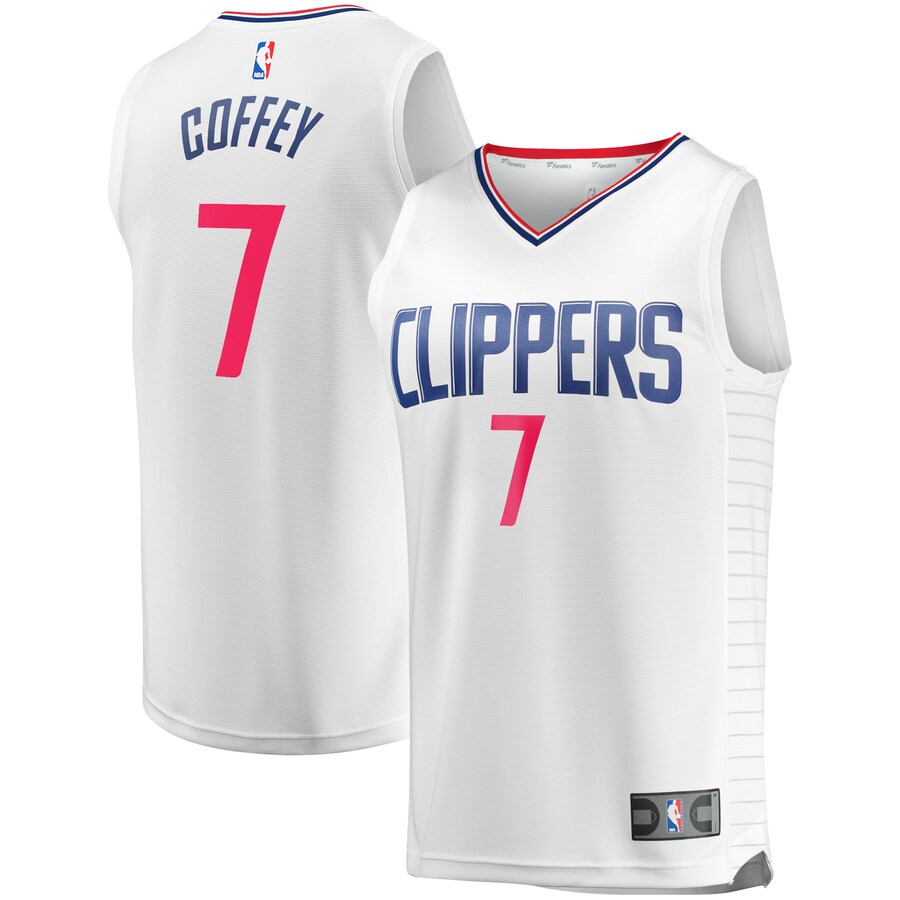 Men's LA Clippers Amir Coffey Fanatics White Fast Break Replica Player Jersey - Association Edition