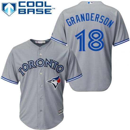 Youth Majestic Toronto Blue Jays #18 Curtis Granderson Replica Grey Road MLB Jersey - Ujersey