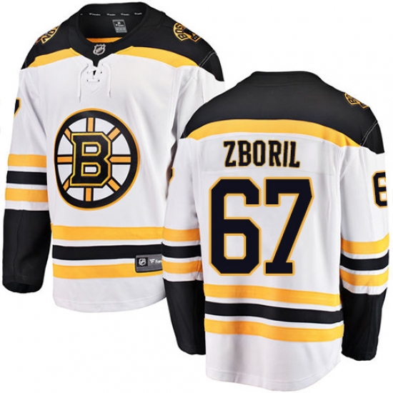 Youth Boston Bruins #67 Jakub Zboril Authentic White Away Fanatics Branded Breakaway NHL Jersey - Ujersey