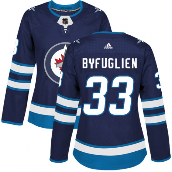 Women's Adidas Winnipeg Jets #33 Dustin Byfuglien Premier Navy Blue Home NHL Jersey - Ujersey