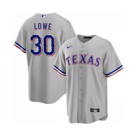 Men's Texas Rangers #30 Nathaniel Lowe Gray Cool Base Stitched Baseball Jersey