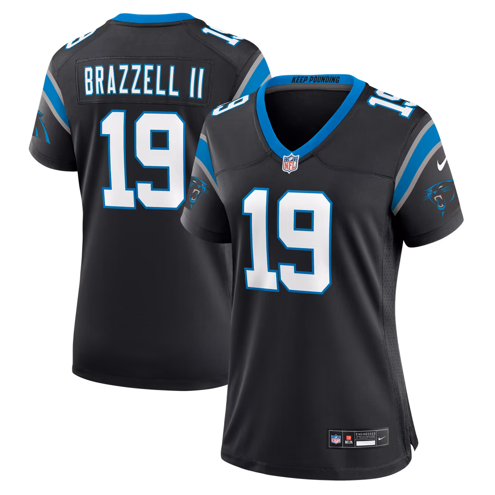 Women's Carolina Panthers Chris Brazzell II Nike Black Team Game Jersey - Ujersey Shop