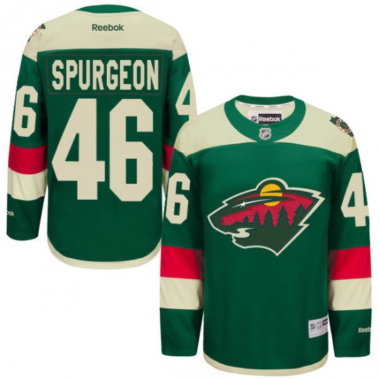 Men's Reebok Minnesota Wild #46 Jared Spurgeon Premier Green 2016 Stadium Series NHL Jersey - Ujersey