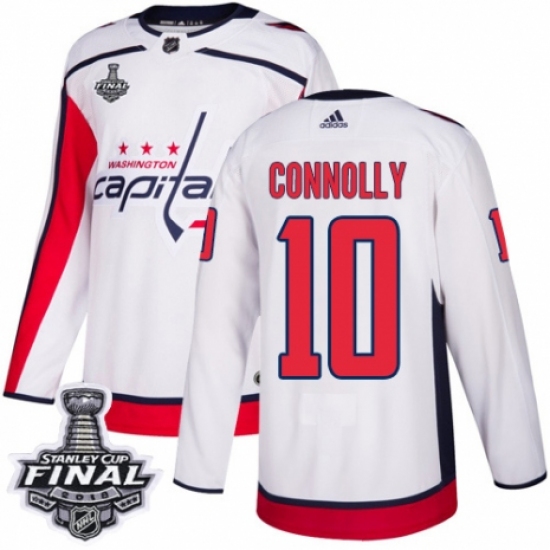 Youth Adidas Washington Capitals #10 Brett Connolly Authentic White Away 2018 Stanley Cup Final NHL Jersey - Ujersey