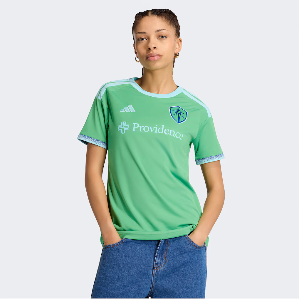 Women's Seattle Sounders FC adidas Rave Green 2026 The Evergreen State Kit Replica Jersey