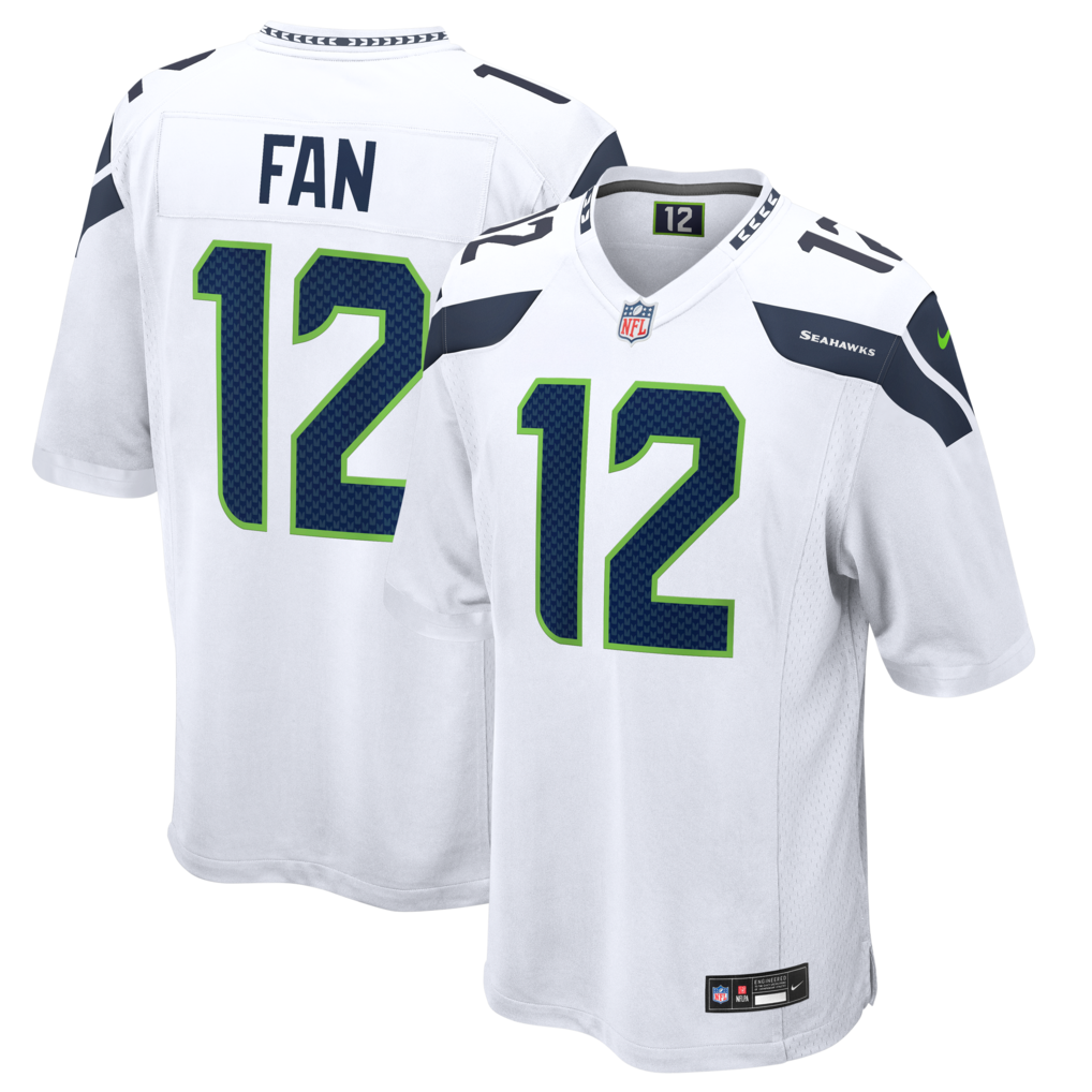Men's Seattle Seahawks 12s Nike White Game Jersey - Ujersey NHL
