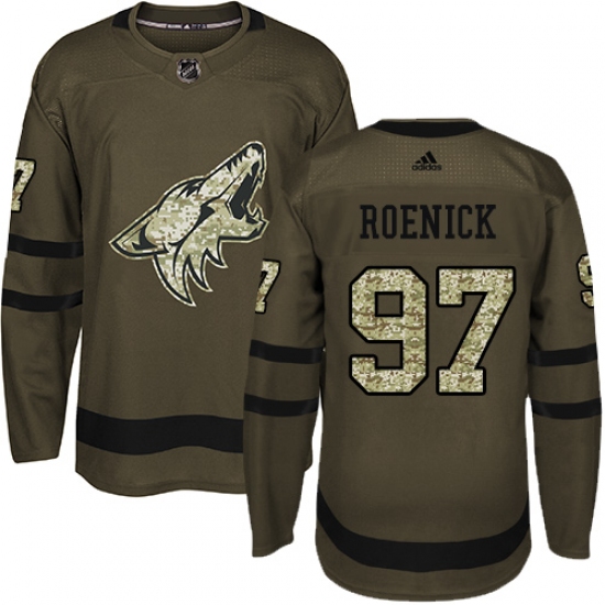 Youth Adidas Arizona Coyotes #97 Jeremy Roenick Premier Green Salute to Service NHL Jersey - Ujersey