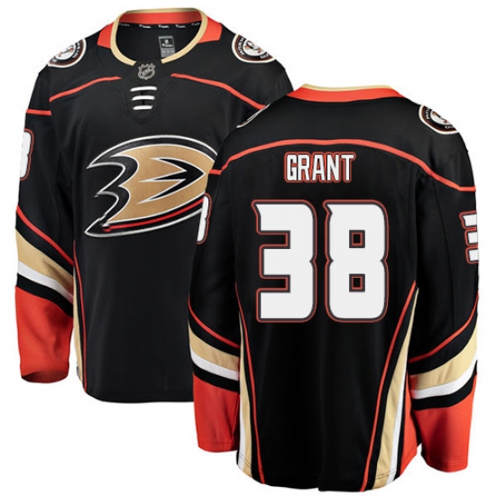 Youth Anaheim Ducks #38 Derek Grant Fanatics Branded Black Home Breakaway NHL Jersey - Ujersey