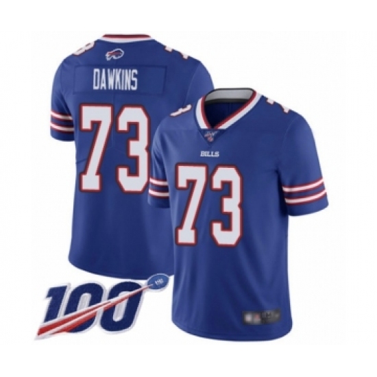 Men's Buffalo Bills #73 Dion Dawkins Royal Blue Team Color Vapor Untouchable Limited Player 100th Season Football Jersey - Ujersey