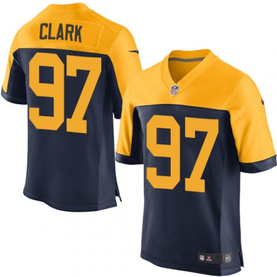 Men's Nike Green Bay Packers #97 Kenny Clark Elite Navy Blue Alternate NFL Jersey - Ujersey