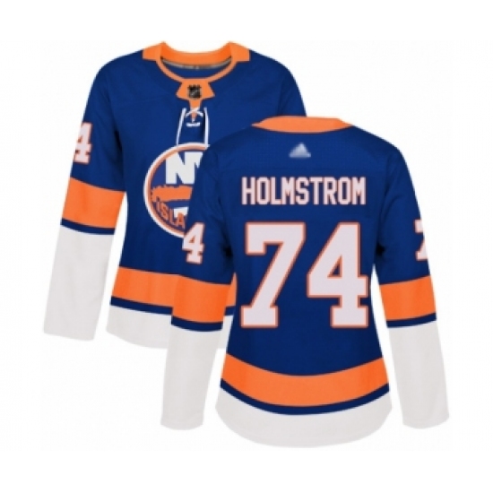 Women's New York Islanders #74 Simon Holmstrom Authentic Royal Blue Home Hockey Jersey - Ujersey