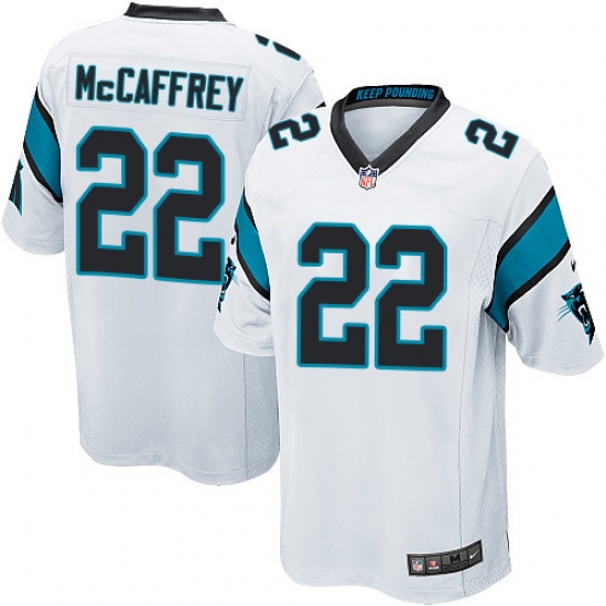 Men's Nike Carolina Panthers #22 Christian McCaffrey Game White NFL Jersey - Ujersey