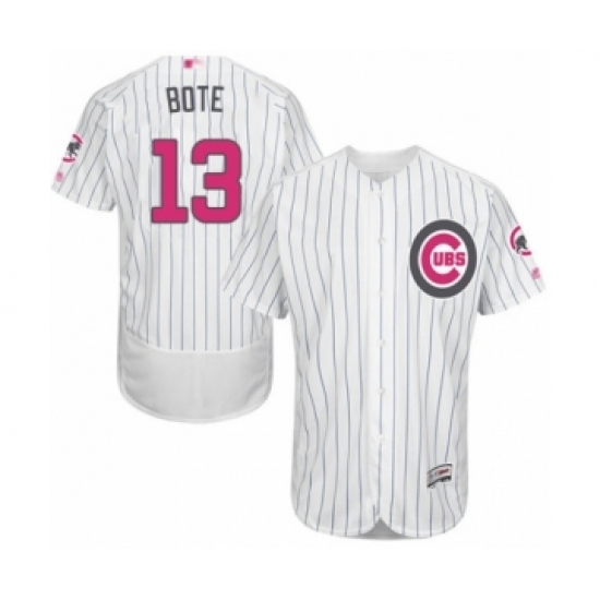 Men's Chicago Cubs #13 David Bote Authentic White 2016 Mother's Day Fashion Flex Base Baseball Player Jersey - Ujersey