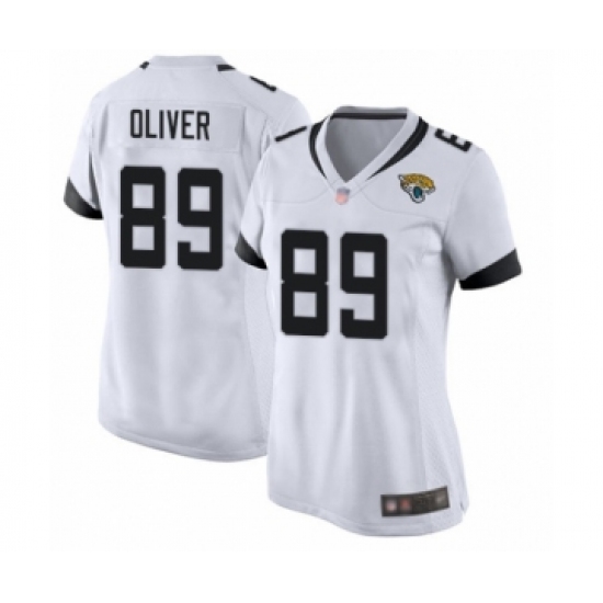 Women's Jacksonville Jaguars #89 Josh Oliver Game White Football Jersey - Ujersey