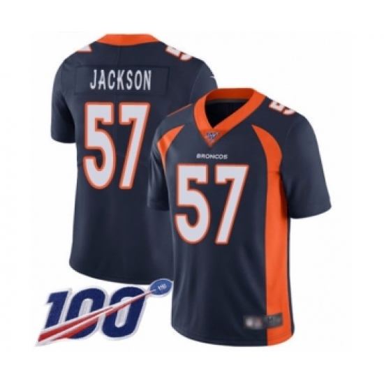 Men's Denver Broncos #57 Tom Jackson Navy Blue Alternate Vapor Untouchable Limited Player 100th Season Football Jersey - Ujersey