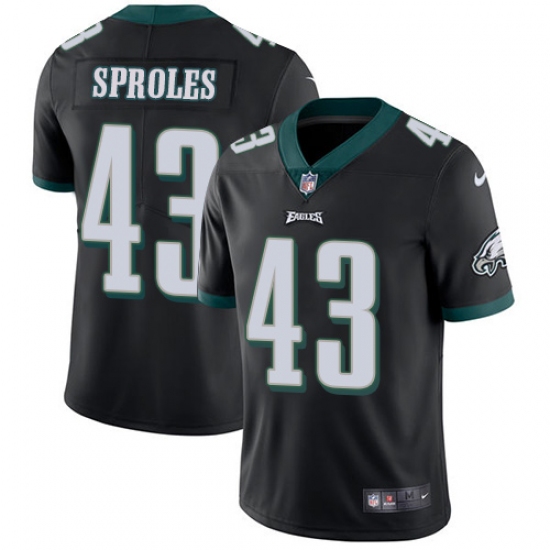 Youth Nike Philadelphia Eagles #43 Darren Sproles Black Alternate Vapor Untouchable Limited Player NFL Jersey - Ujersey