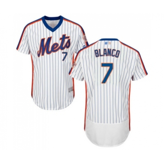 Men's New York Mets #7 Gregor Blanco White Alternate Flex Base Authentic Collection Baseball Jersey - Ujersey