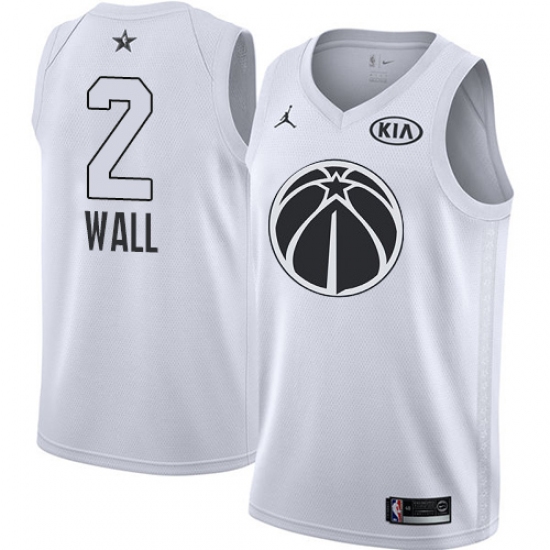 Men's Nike Jordan Washington Wizards #2 John Wall Swingman White 2018 All-Star Game NBA Jersey - Ujersey