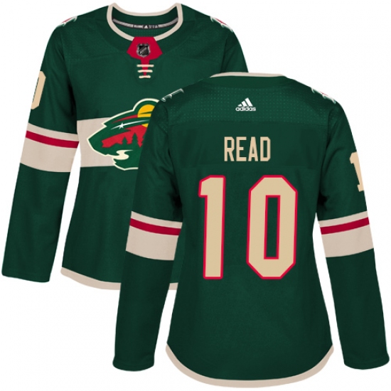 Women's Adidas Minnesota Wild #10 Matt Read Premier Green Home NHL Jersey