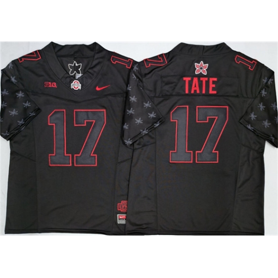Men's Ohio State Buckeyes #17 Carnell Tate Black 2025 F.U.S.E. Limited Stitched Jersey