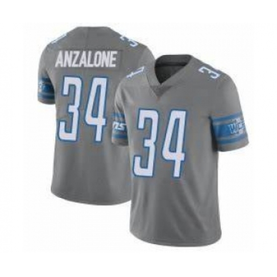 Men's Nike Detroit Lions #34 Alex Anzalone Grey Vapor Untouchable Limited Stitched Jersey - Ujersey