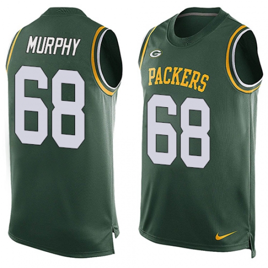 Men's Nike Green Bay Packers #68 Kyle Murphy Limited Green Player Name & Number Tank Top NFL Jersey - Ujersey