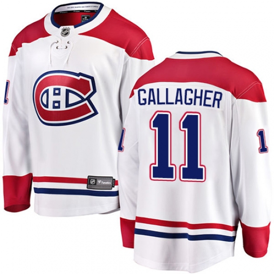 Men's Montreal Canadiens #11 Brendan Gallagher Authentic White Away Fanatics Branded Breakaway NHL Jersey - Ujersey