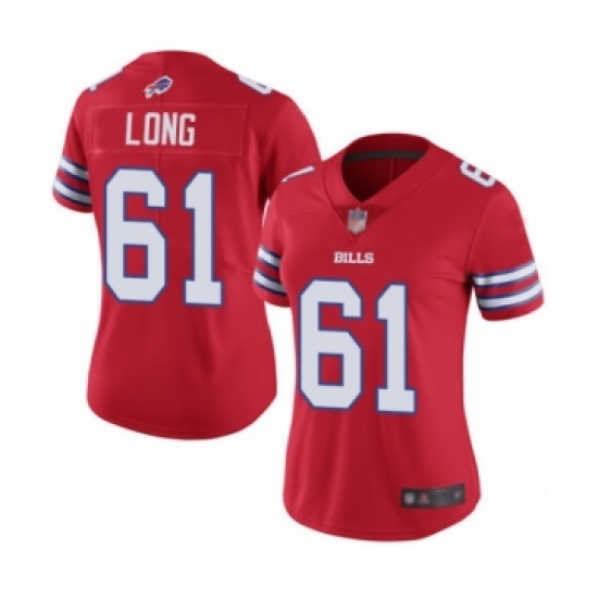 Women's Buffalo Bills #61 Spencer Long Limited Red Rush Vapor Untouchable Football Jersey - Ujersey