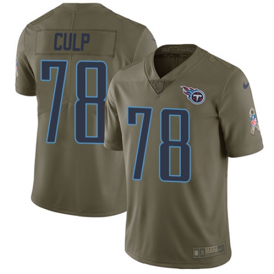Men's Nike Tennessee Titans #78 Curley Culp Limited Olive 2017 Salute to Service NFL Jersey - Ujersey
