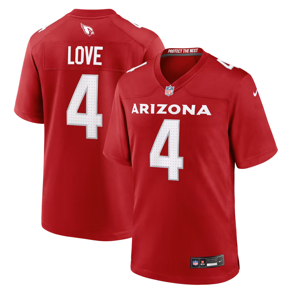 Men's Arizona Cardinals Jeremiyah Love Nike Cardinal Team Game Jersey - SUjersey01