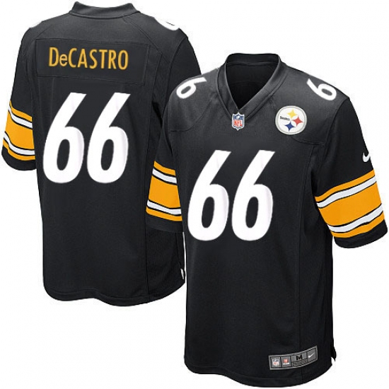 Men's Nike Pittsburgh Steelers #66 David DeCastro Game Black Team Color NFL Jersey - Ujersey