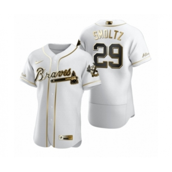 Men's Atlanta Braves #29 John Smoltz Nike White Authentic Golden Edition Jersey - Ujersey