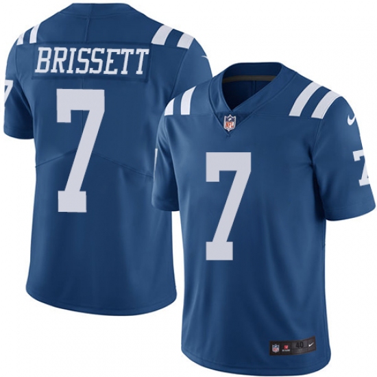 Men's Nike Indianapolis Colts #7 Jacoby Brissett Elite Royal Blue Rush Vapor Untouchable NFL Jersey - Ujersey