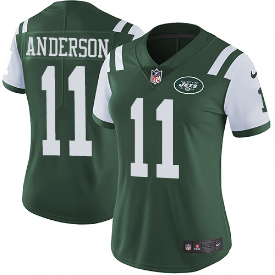 Women's Nike New York Jets #11 Robby Anderson Green Team Color Vapor Untouchable Limited Player NFL Jersey - Ujersey