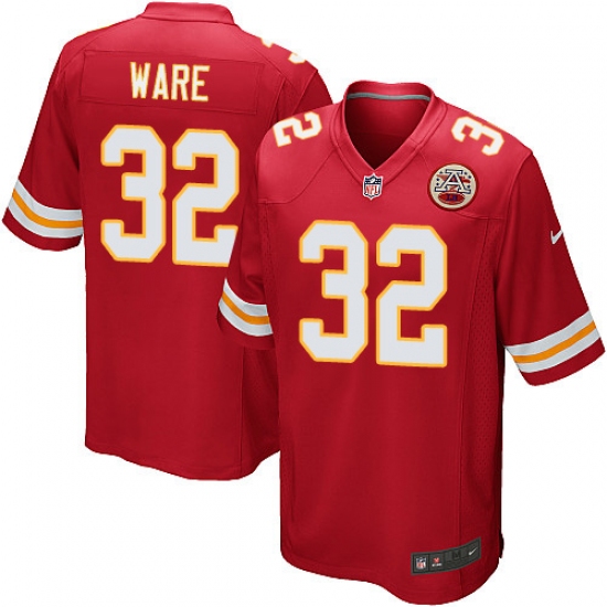 Men's Nike Kansas City Chiefs #32 Spencer Ware Game Red Team Color NFL Jersey - Ujersey