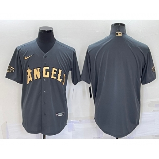 Men's Los Angeles Angels Blank Grey 2022 All Star Stitched Cool Base Nike Jersey - Ujersey