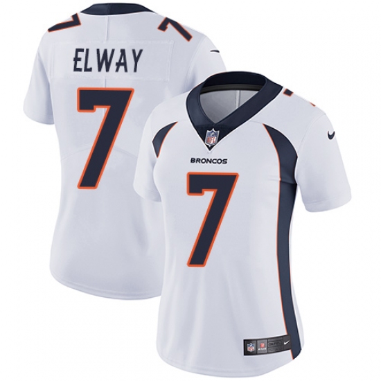 Women's Nike Denver Broncos #7 John Elway White Vapor Untouchable Limited Player NFL Jersey - Ujersey