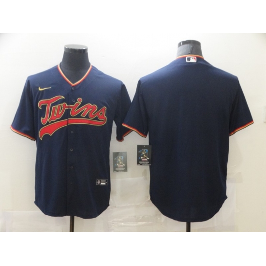 Men's Nike Minnesota Twins Blank Navy Alternate Stitched Baseball Jersey - Ujersey