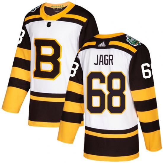 Youth Adidas Boston Bruins #68 Jaromir Jagr Authentic White 2019 Winter Classic NHL Jersey - Ujersey