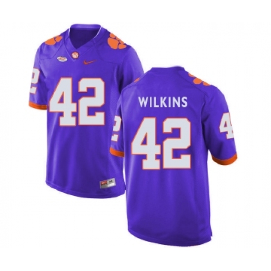 Clemson Tigers 42 Christian Wilkins Purple College Football Jersey - Ujersey