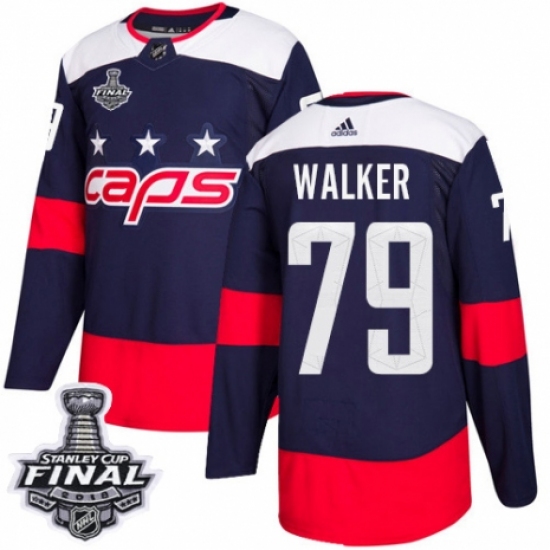 Youth Adidas Washington Capitals #79 Nathan Walker Authentic Navy Blue 2018 Stadium Series 2018 Stanley Cup Final NHL Jersey - Ujersey