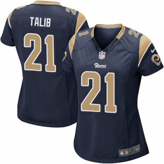 Women's Nike Los Angeles Rams #21 Aqib Talib Game Navy Blue Team Color NFL Jersey - Ujersey