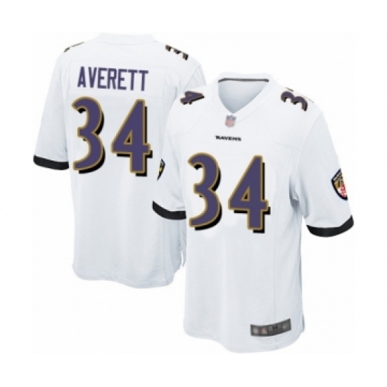 Men's Baltimore Ravens #34 Anthony Averett Game White Football Jersey - Ujersey