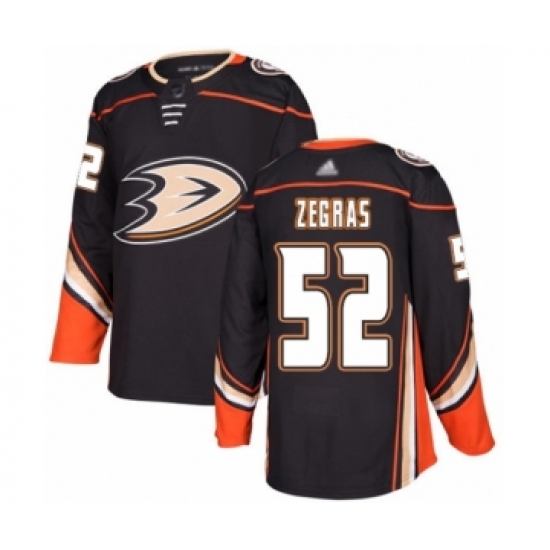 Men's Anaheim Ducks #52 Trevor Zegras Authentic Black Home Hockey Jersey - Ujersey